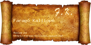 Faragó Kalliopé névjegykártya
